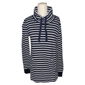 J. Crew Striped Navy and White Pullover Sweatshirt